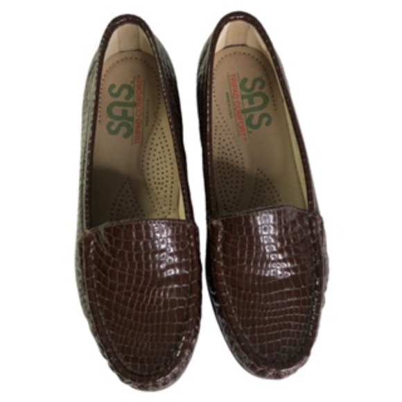 SAS Shoes - SAS Crocodile Embossed Leather Moccasin Loafer Size 6